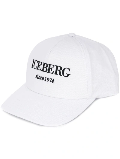 Iceberg Embroidered Logo Baseball Cap In White
