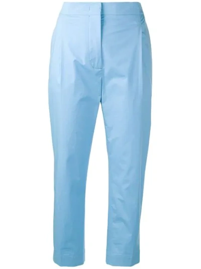 Joseph High-rise Cropped Trousers In Blue