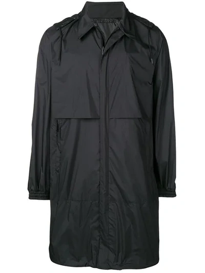Prada Technical Light Raincoat In Black