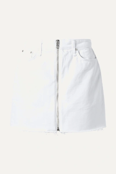 Rag & Bone Women's Anna Zip-front Raw Hem Denim Mini Skirt In White