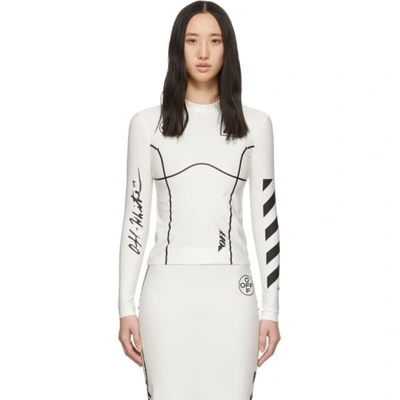 Off-white White Printed Stretch-jersey Top