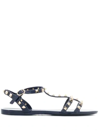 Valentino Garavani Valentino  Rubber Rockstud Sandals - Blue