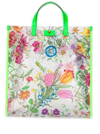 Gucci Flora Print Tote Bag In Green