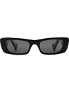 Gucci Rectangle Frame Sunglasses In Black