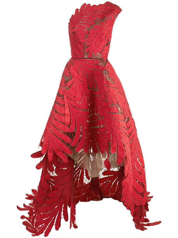 oscar de la renta red gown