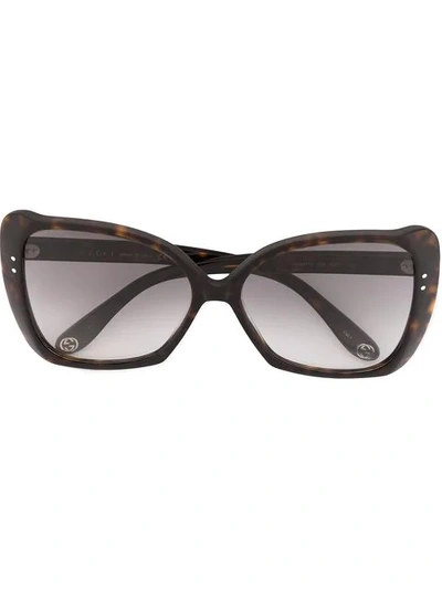 Gucci Tortoiseshell-effect Square Sunglasses In Brown