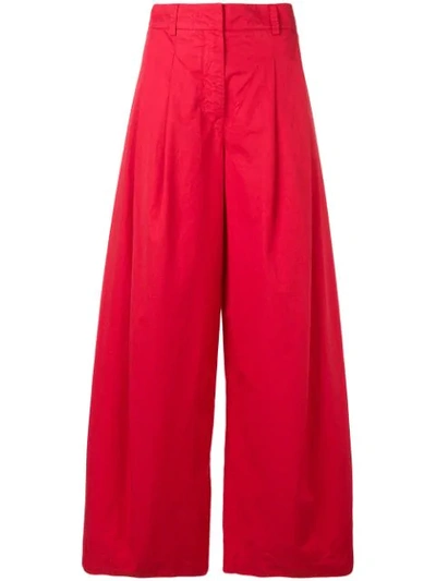 Andrea Ya'aqov Wide-leg Trousers - Red