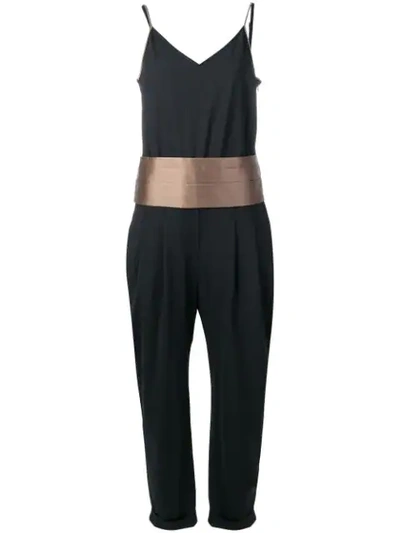 Brunello Cucinelli Banded Jumpsuit In Black