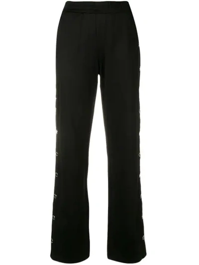 Michael Michael Kors Metallic Button Trousers In Black