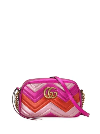 Gucci Gg Marmont Small Matelassé Shoulder Bag In Pink