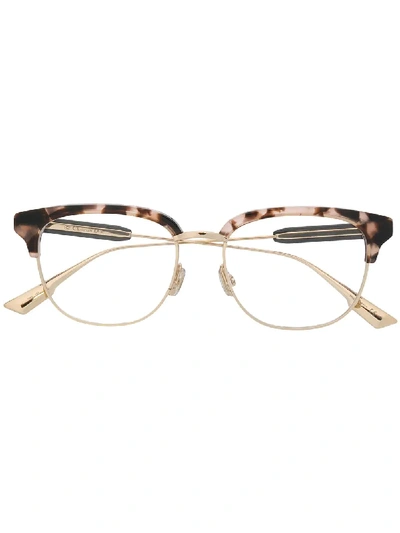Dior Horn Rimmed Frame Glasses In Gold