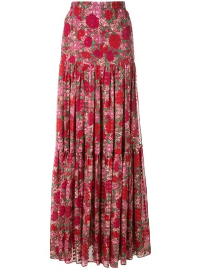 Alexis Grizelda Printed Maxi Skirt In Pink