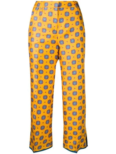 Alberto Biani Geometric Print Trousers In Yellow