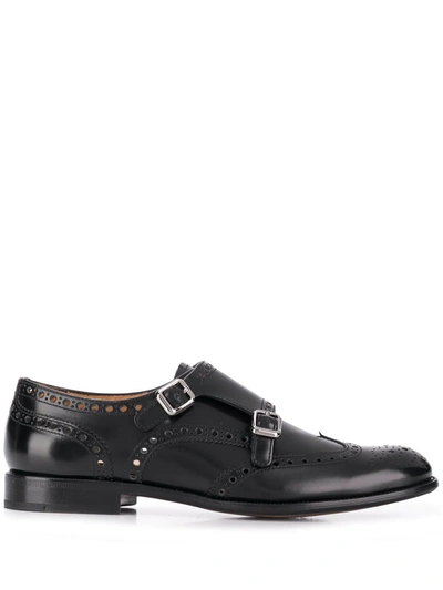 Church's Brogue Monk Strap Shoes In Black