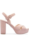 Prada Platform Sandals In Pink