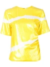 Msgm Sequin T-shirt In Yellow