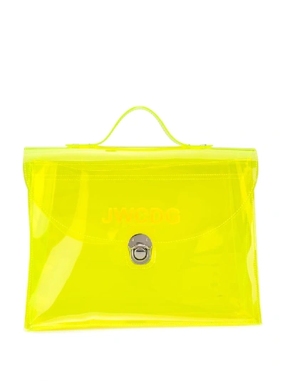 Junya Watanabe Logo Print Briefcase In Yellow