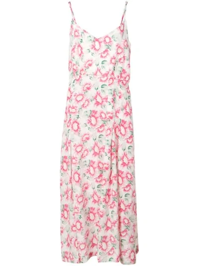 Les Rêveries Seidenkleid Mit Blumen-print In Pink