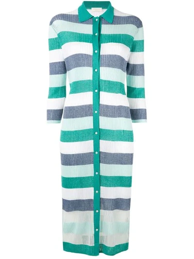 Ballsey Long Striped Cardigan - Green