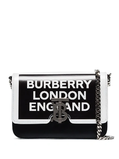 Burberry Tb Logo Print Shoulder Bag - Black