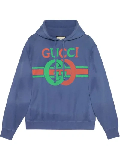 Gucci G交扣标志印花套头衫 - 蓝色 In Blue