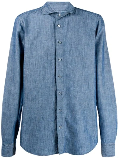 Dell'oglio A Cutaway Collar Shirt In Blue