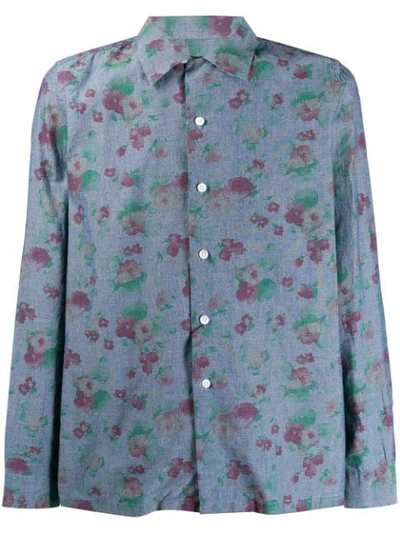 Dell'oglio Floral Print Shirt In Blue