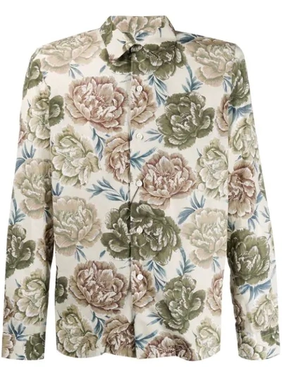 Dell'oglio Floral Print Shirt In Green