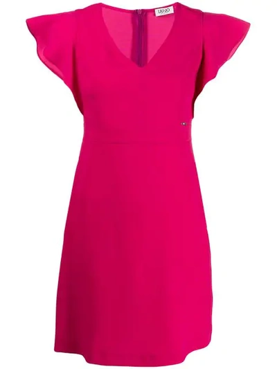 Liu •jo Liu Jo Ruffle Sleeve Mini Dress - Pink