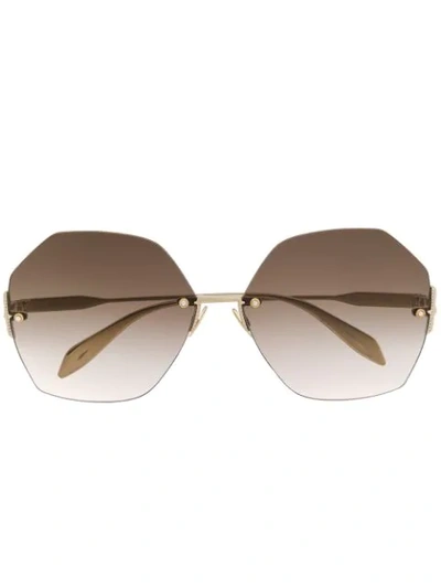 Alexander Mcqueen Eyewear Geometric Sunglasses - Gold