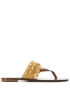 Tory Burch Coin Embellished Sandals - Brown