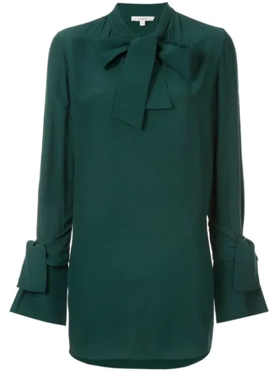 Layeur Pussy Bow Blouse In Green