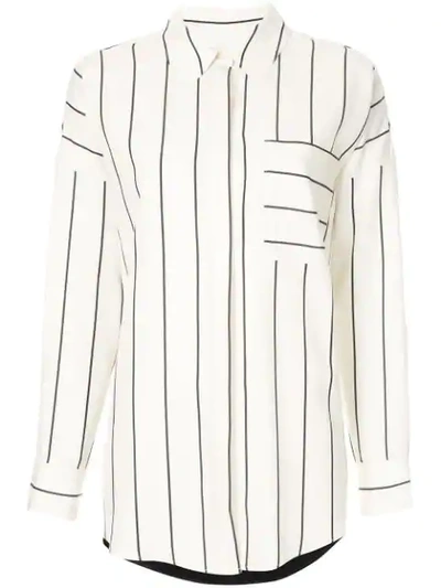 Layeur Stripe Print Shirt In White