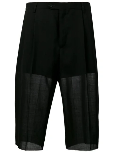 Maison Margiela Low-rise Wool-blend Cropped Pants In Black