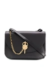 Jw Anderson Metallic Lock Crossbody Bag In Black