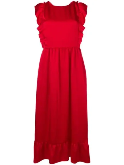 Red Valentino Cross Strap Back Dress In Red