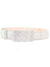 Alessandra Rich Crystal Studded Belt - Neutrals