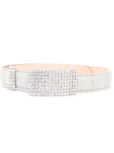 Alessandra Rich Crystal Studded Belt - Neutrals