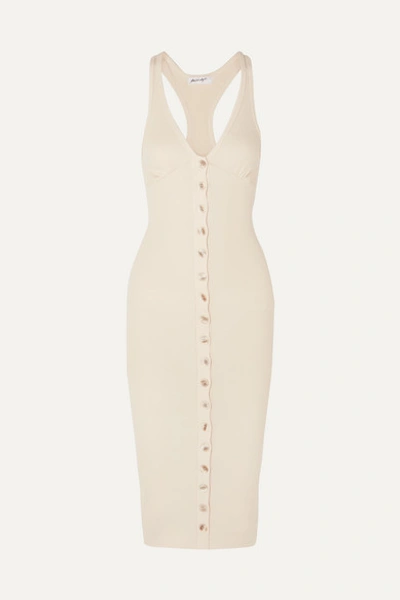 The Line By K Harper Ribbed Stretch-cotton Jersey Dress In Cream
