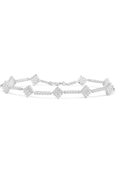 Kenneth Jay Lane Silver-tone Cubic Zirconia Anklet