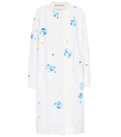 Marni Painted Cotton-blend Coat In White