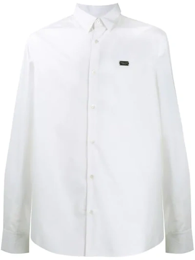 Philipp Plein Logo Plaque Shirt In White