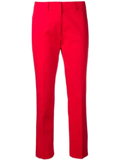 Weekend Max Mara Alibi Red Cropped Cigarette Trousers