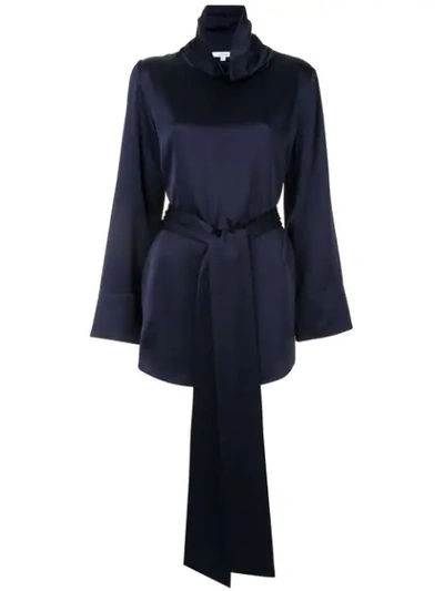 Layeur Funnel Neck Blouse In Blue