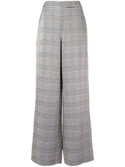 Layeur Check Print Trousers In Grey