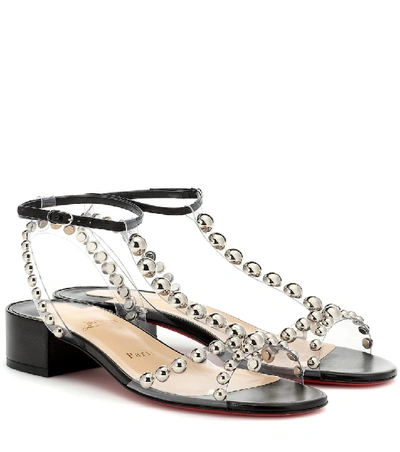 Christian Louboutin Faridaravie Studded Red Sole Sandals In Black