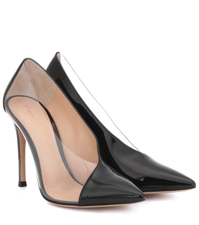 Gianvito Rossi Vernice Plexi 105 Patent Leather Pumps In Black/ Pvc