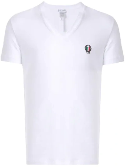 Dolce & Gabbana Men's V-neck T-shirt In White