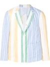 Thom Browne Striped Linen Sack Sport Coat In 991 Multicolor Mix