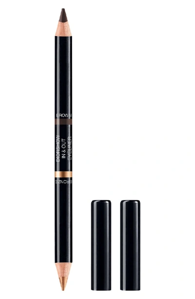 Dior Show In & Out Eyeliner Waterproof Double-ended Pencil & Kohl, Limited Edition In 002 Brown/gold